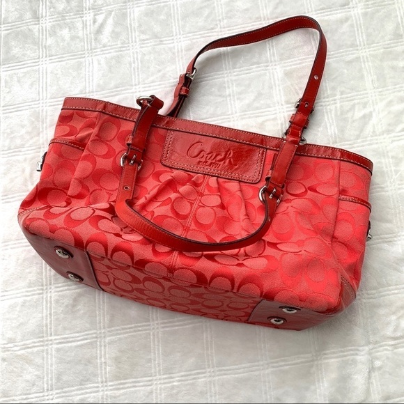 Y2K Coach Cherry Signature Jacquard Gallery Monogram Purse Rare Shoulder Bag - Picture 11 of 17